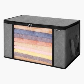 VEVOR 90L Large Storage Bags, 6 Pack Clothes Storage Bin, Foldable Closet Organizers Containers with Handle, Nov-woven Fabric Storage Bag for Clo