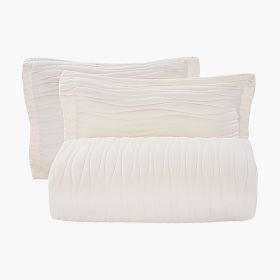 VEVOR King Quilt Set, 3-Piece Lightweight Comforter, Microfiber King Size Bedding Set, Beige Bedspreads with 1 Quilt and 2 Pillow Shams