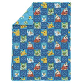 Pokemon Power Squares Quilted Throw Blanket 60x90 inches