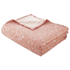 100% Cotton Matelasse Quilt, Full/Queen, Reversible, Terracotta Floral