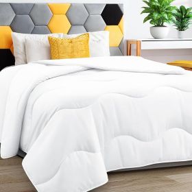 Lightweight Comforter Cooling White, All Season Duvet Insert Breathable Queen Size Summer Bedding