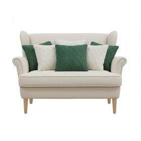 SOGA 6PC 45cm Forest Green & Cream Diamond Knit Pillow Covers Set