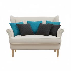 SOGA 6PC 45cm Turquoise Diamond Knit & Charcoal Grey Cable Knit Pillow Covers Set