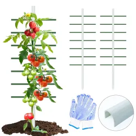 7FT*2FT 2PC This White U-shaped Tube Climbing Trellis Is Simple And Stylish, Offering Stable Support And Creating An Elegant Green Space. (Option: 7ft2ft)