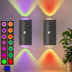 4PCS Color-sensing Motion Night Lights, Wall Lights, Cabinet Lights, Decorative Lights, With Three Lighting Modes, Available In Multiple Colors, (Option: Black shell-2PCS)